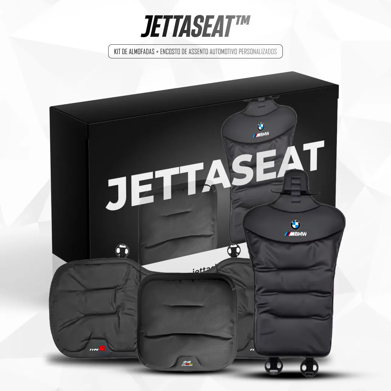 JettaSeat™ - Kit de Almofadas + Encosto de Assento Automotivo Personalizados [LANÇAMENTO 2025]